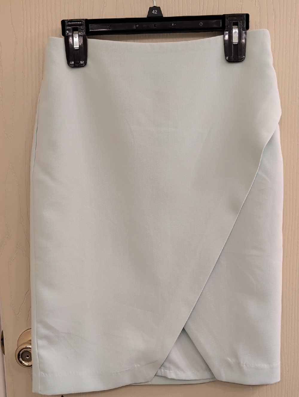 Ann Taylor Factory Mint Wrap Pencil Skirt Lined Stretch Career Size 2